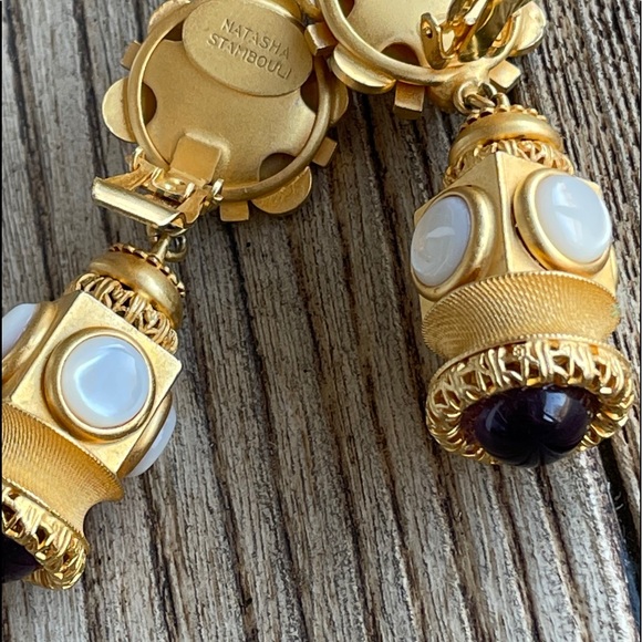 Natasha Stambouli Matte 24k Gold Plated Clipons - Picture 13 of 16